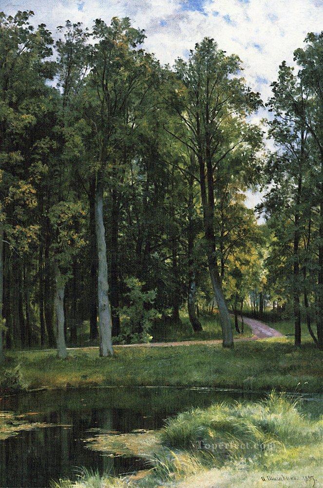 forest road 1897 classical landscape Ivan Ivanovich trees Oil Paintings